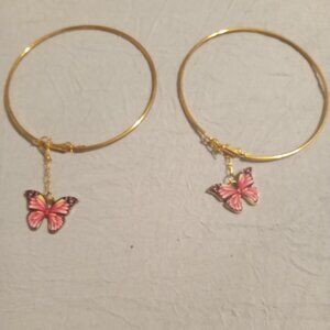PRETTY IN PINK BUTTERFLY HOOPS